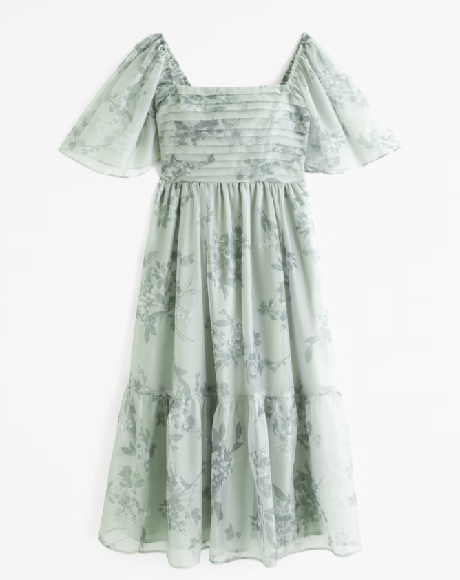 Abercrombie Emerson Angel Sleeve Midi Dress