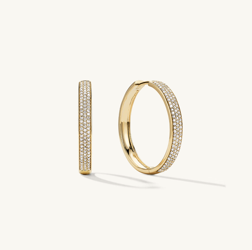 Mejuri Large Pave Diamond Bold Hoops