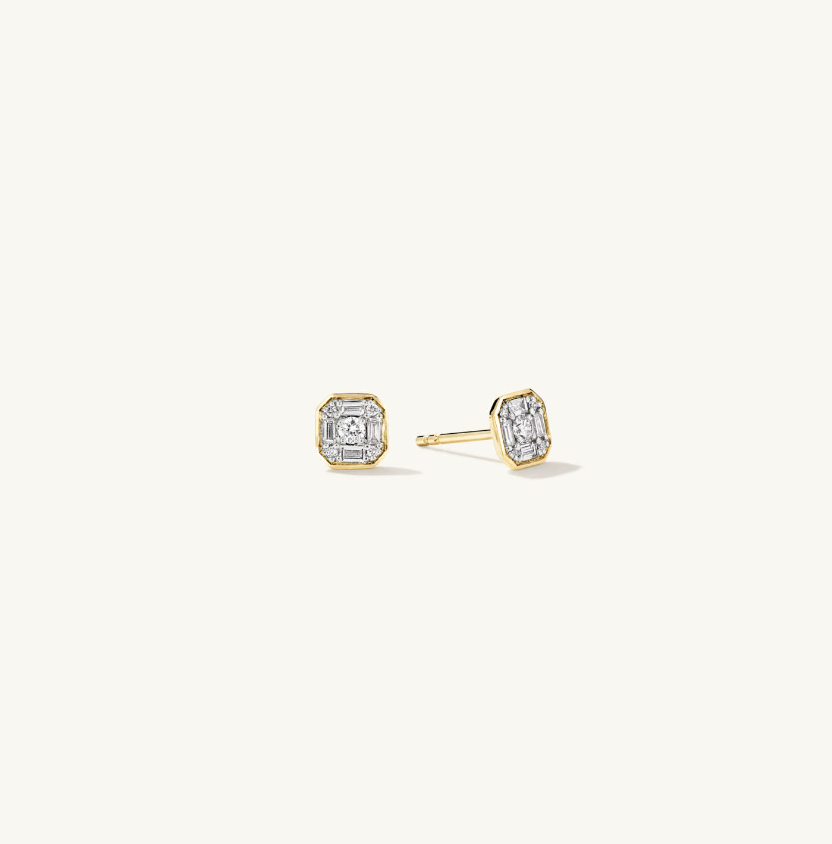 Mejuri Mosaic Cushion Diamond Studs
