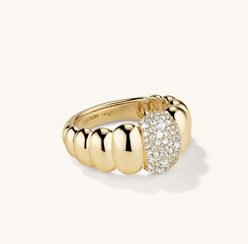 Mejuri Puffy Charlotte Pave Diamond Ring