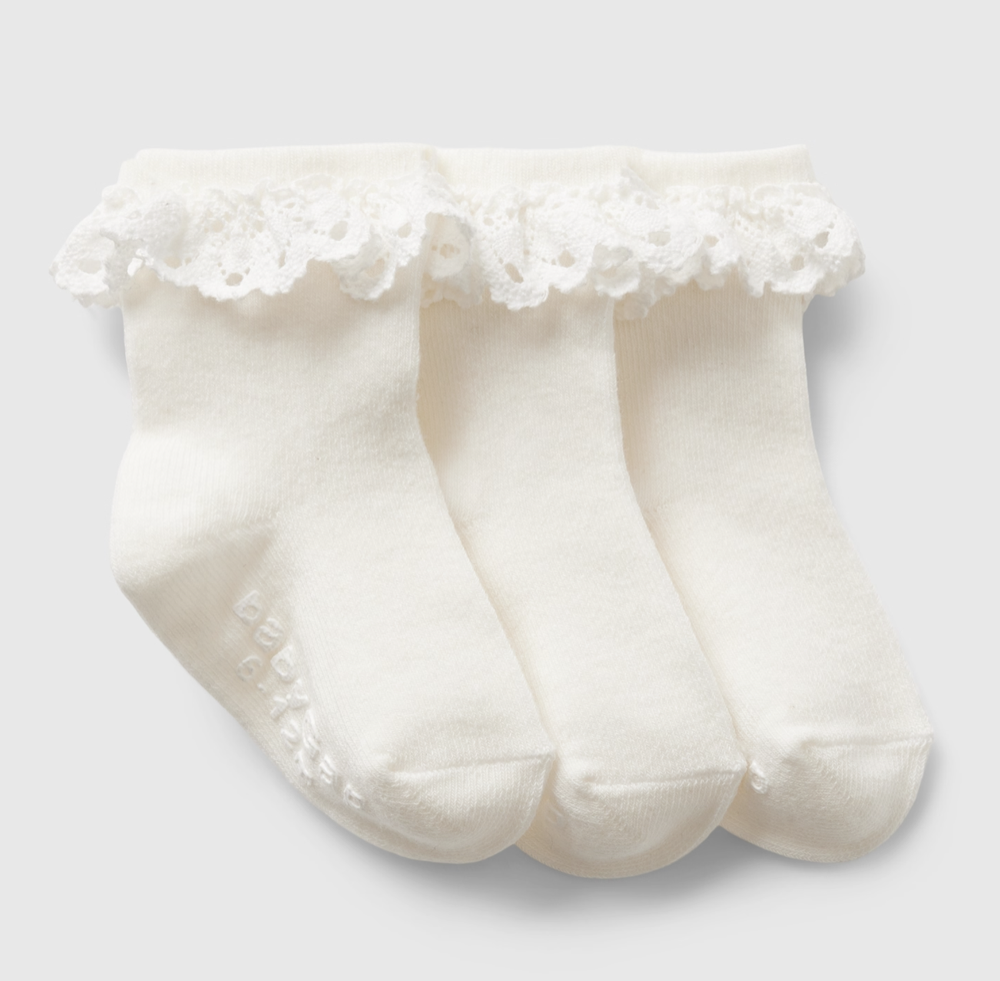 Baby's First Favorites Eyelet Crew Socks (3 Pack)