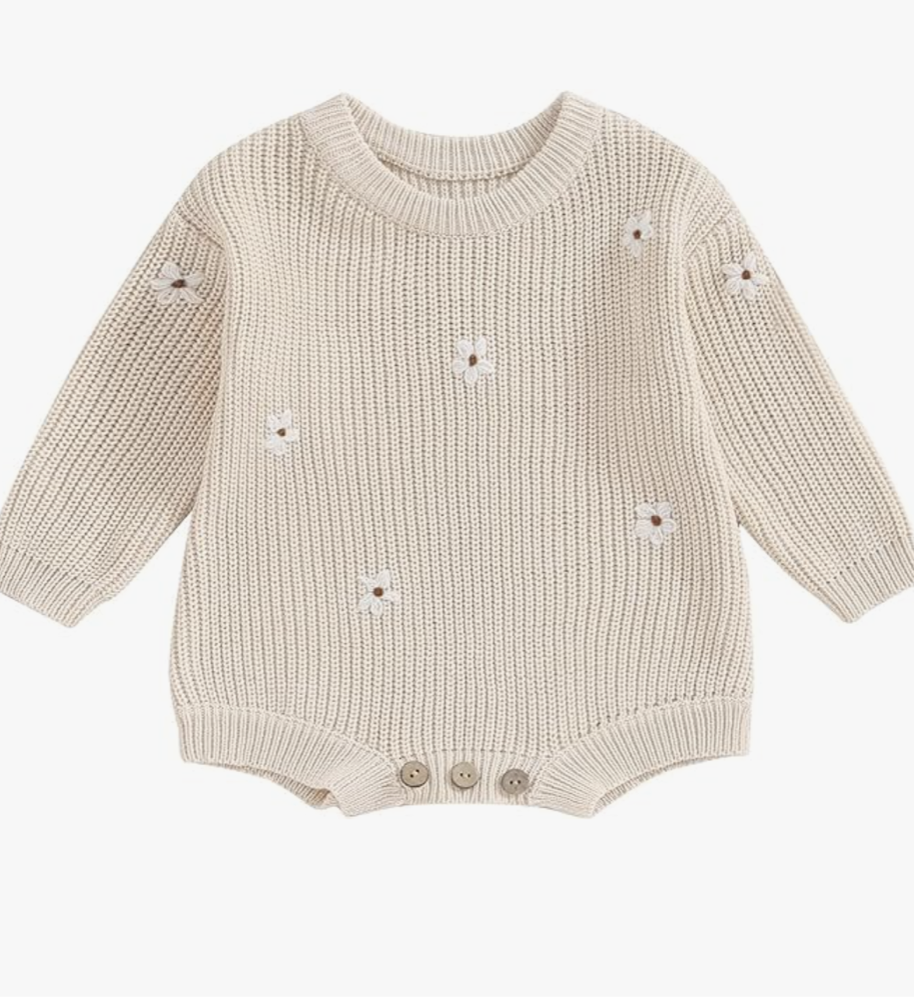 Amazon Newborn Baby Girl Knitted Sweater Romper