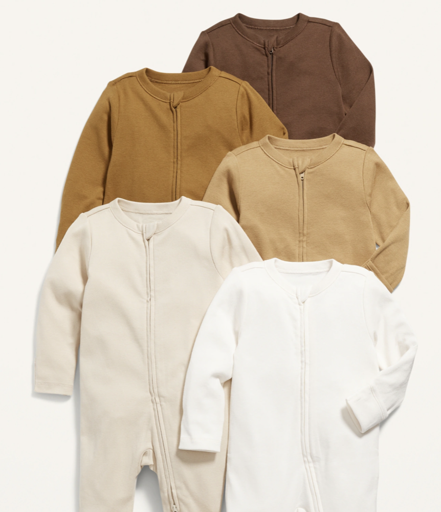 Gap Unisex 2-Way-Zip Sleep &amp; Play One-Piece 5 Pack for baby