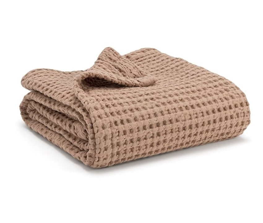 Simka Rose Waffle Blanket (in clay)