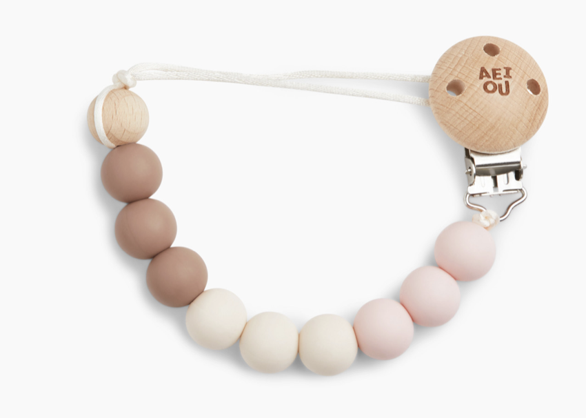 AEIOU Silcone Pacifier Clips