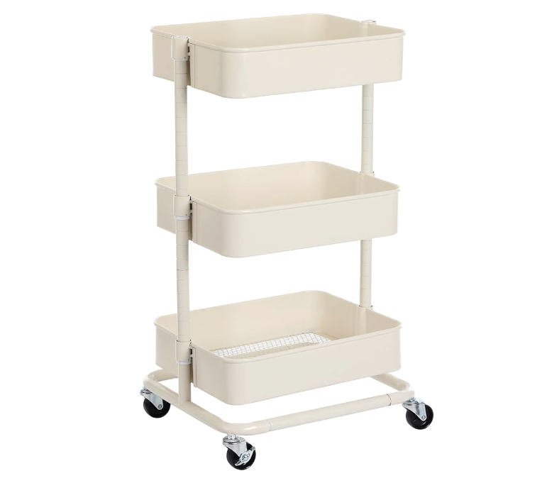 3-Tier Metal Rolling Cart
