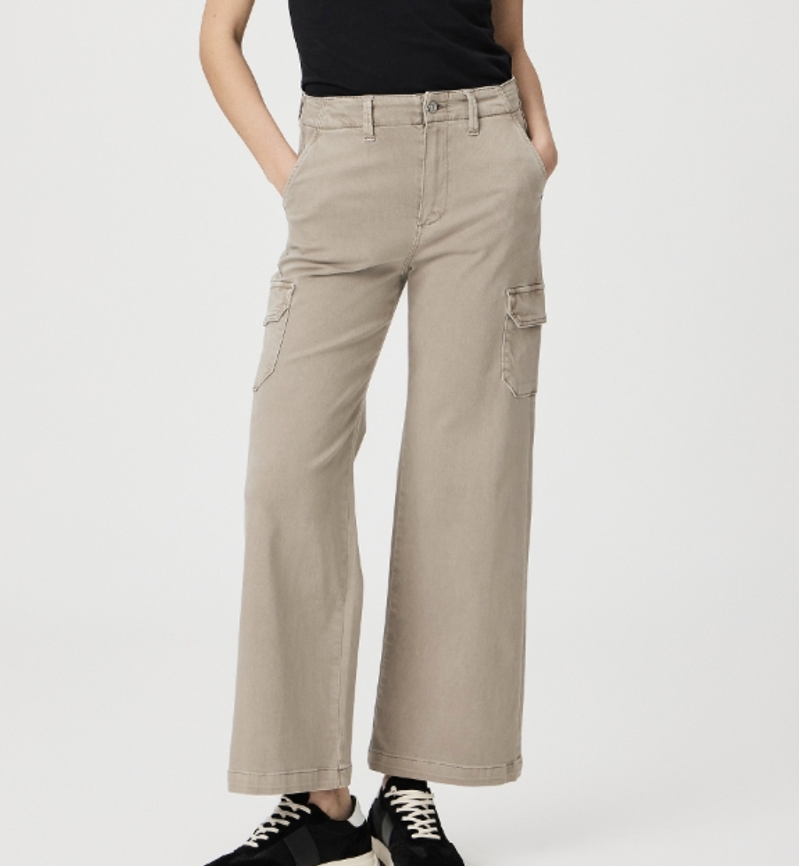 Paige Carly Cargo (Vintage Moss Taupe in a size 26)