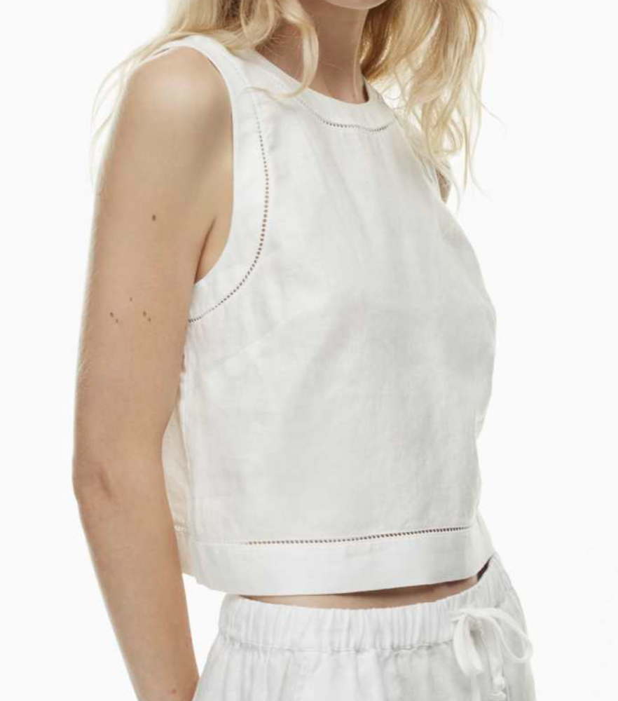 Aritzia Malta Linen Top (White in size small)