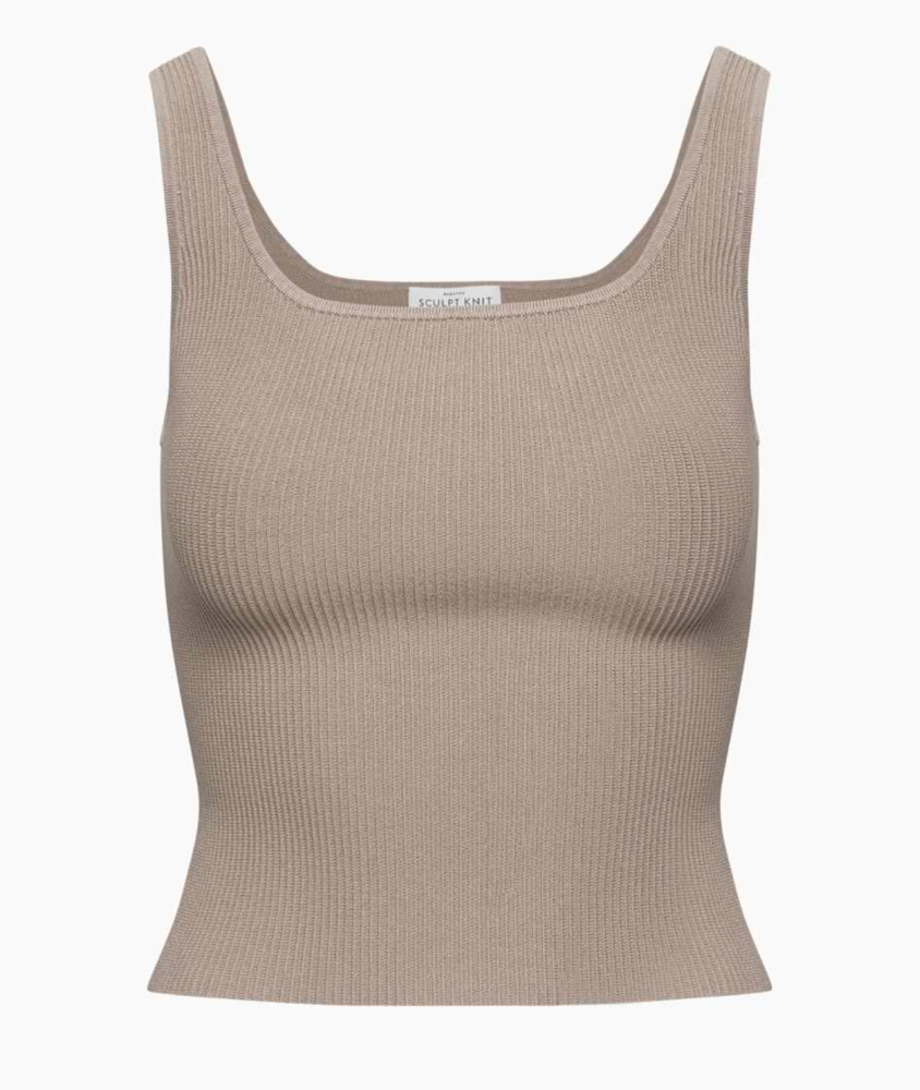 Aritzia Sculpt Knit Squareneck tank (Warm Taupe in size small)