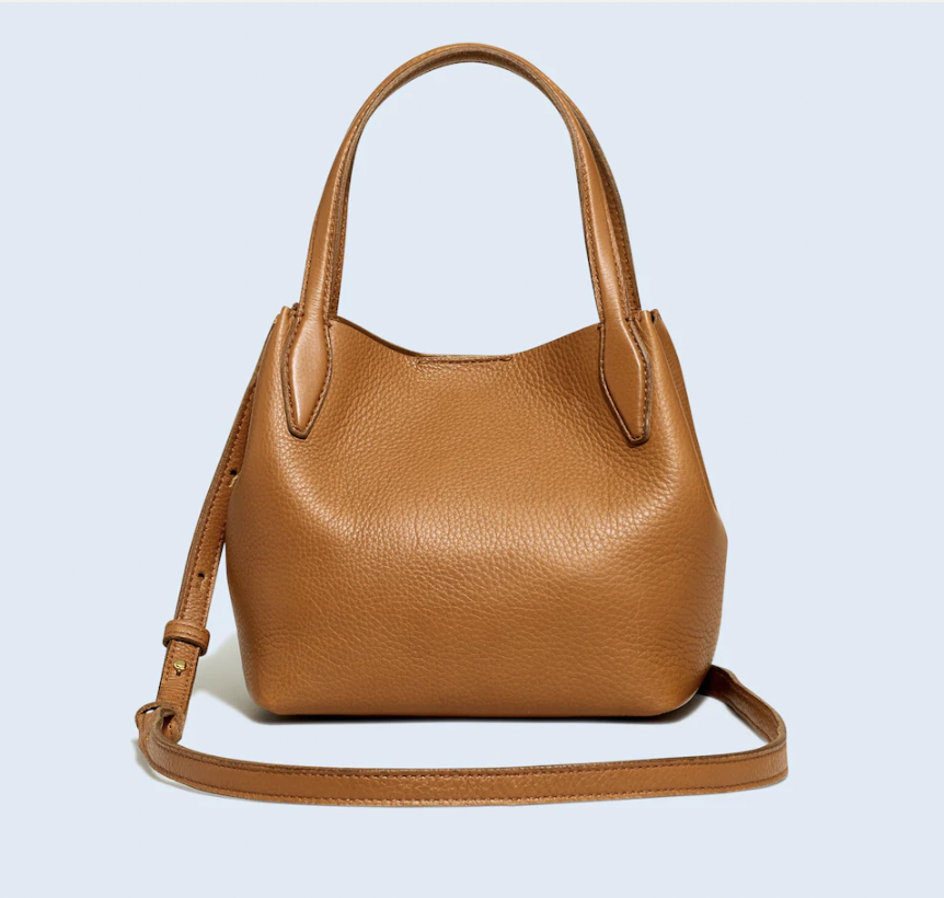 Madewell The Mini Shopper Tote in Soft Grain Pebbled Leather