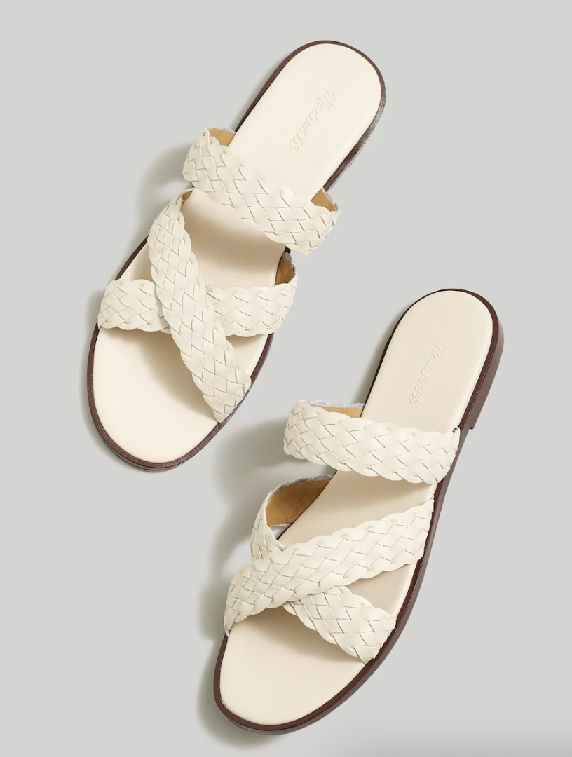 Madewell The Mena Slide Sandal in Woven leather