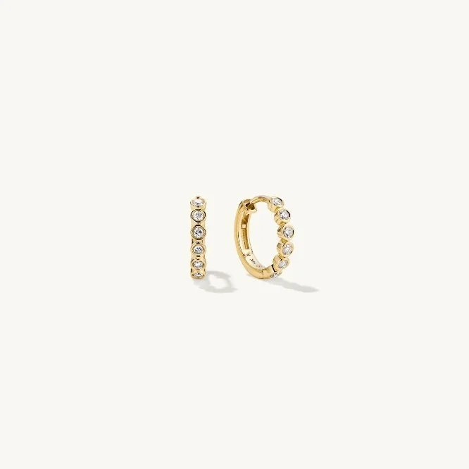 Mejuri Bezel Lab Grown Diamond Huggies 