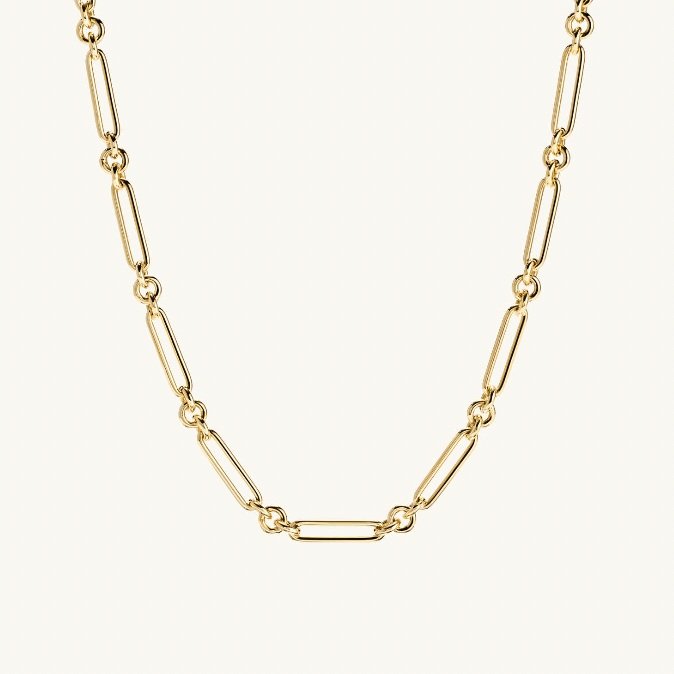 Mejuri Mixed Link Paperclip Chain Charm Necklace