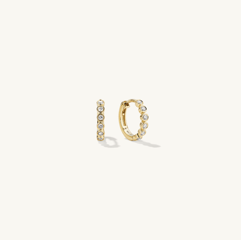 Mejuri Bezel Lab Grown Diamond Huggies