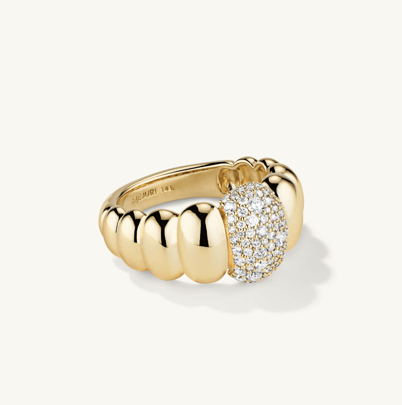 Mejuri Puffy Charlotte Pave Diamond Ring