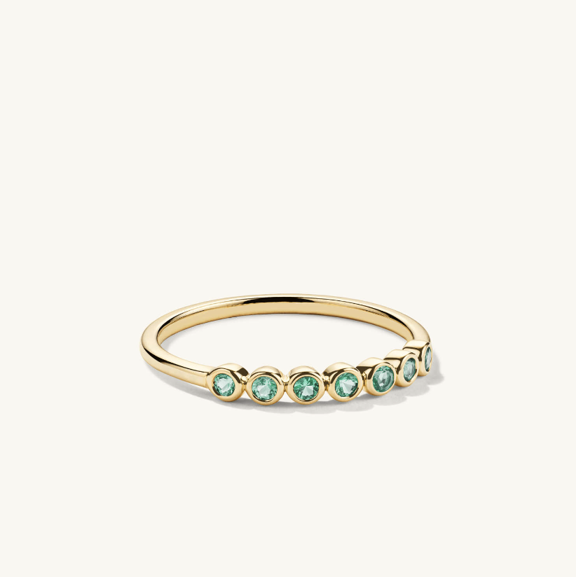 Mejuri Bezel Emerald Half Eternity Band 