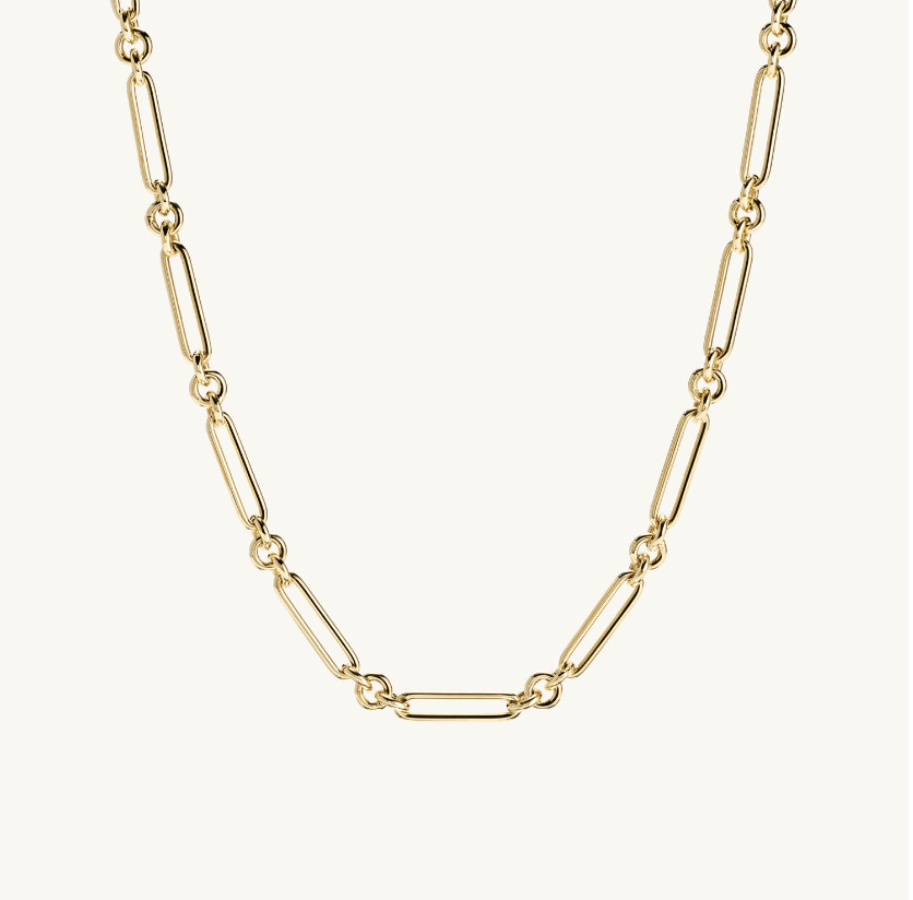 Mejuri Mixed Link Paperclip Chain Charm Necklace