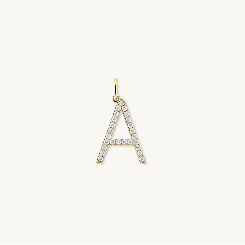 Mejuri Lab Grown Diamond Oversized Letter Charm 