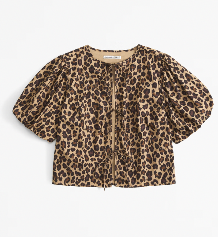 Abercromie Short-Sleeve Tie-Front Top