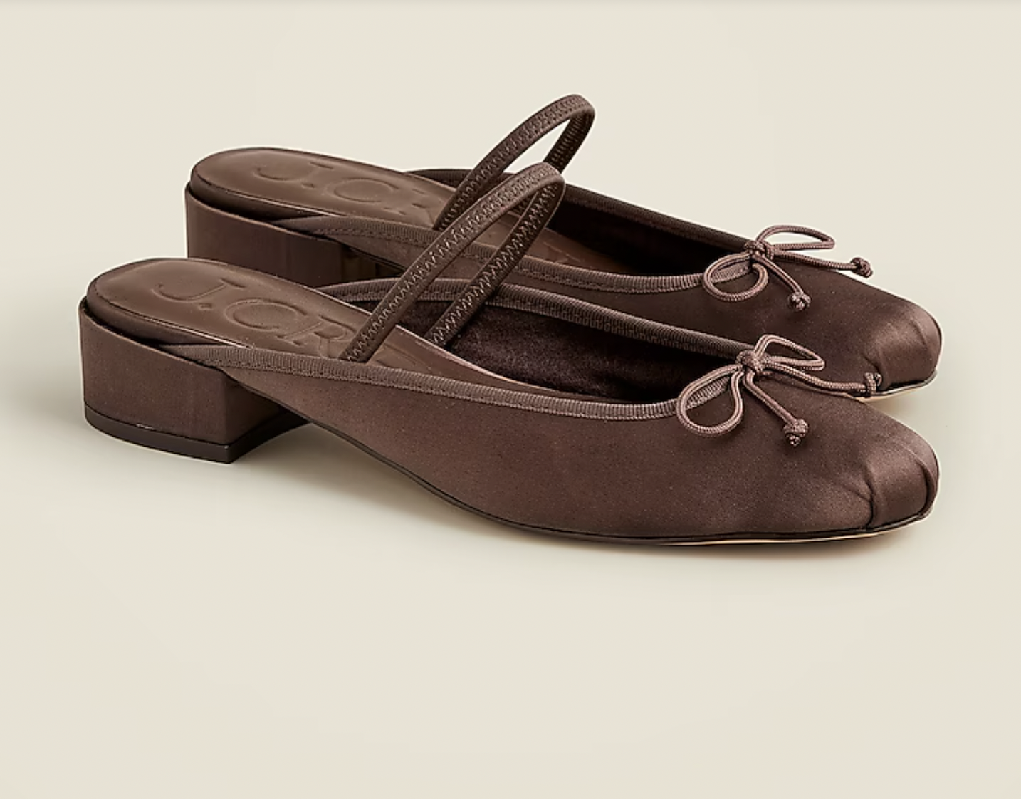 J. Crew Teagan Ballet Mule Heels in satin 