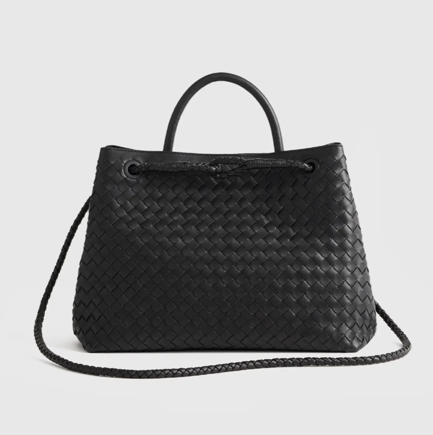  Quince Italian Leather Handwoven Crossbody Bag