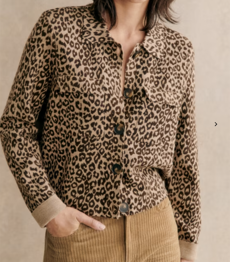 Sezane Betty Cardigan in leopard 