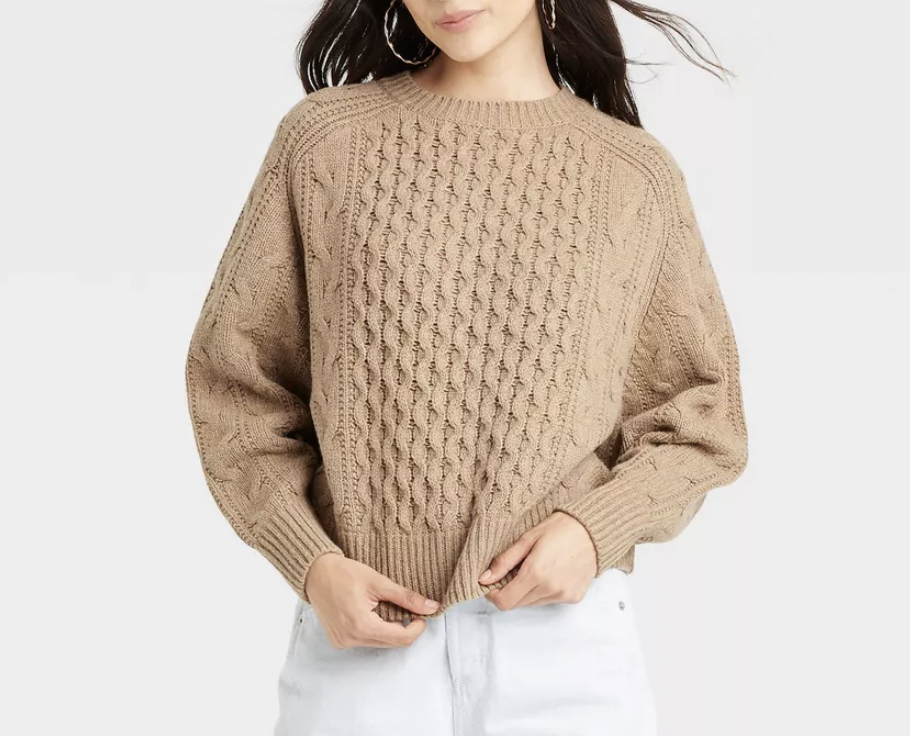 Target Crewneck Cable Knit Pullover Sweater 