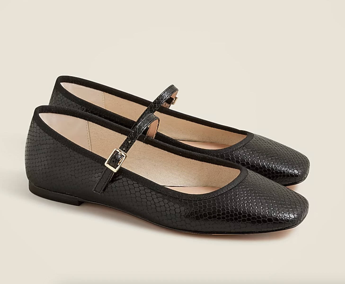 J. Crew Quinn Square-Toe Mary jane flats 
