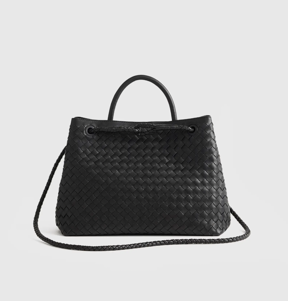 Quince Italian Leather handwoven Satchel