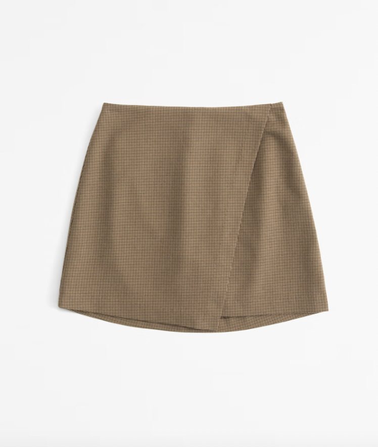 Abercrombie High Rise Tailored Wrap Mini Skort