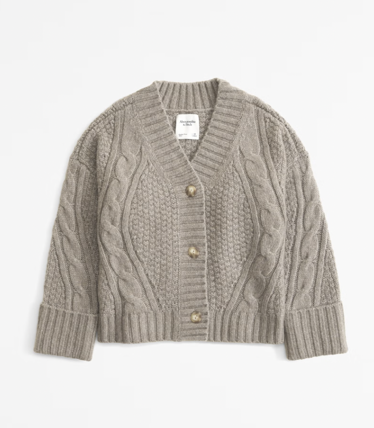Abercrombie seed-stitch cable cardigan 