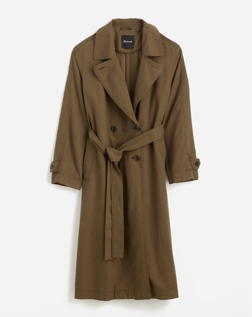 Madewell Belted Trench Coat in Drapery Twill