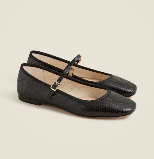 J. Crew Quinn square-toe Mary Jane Flats