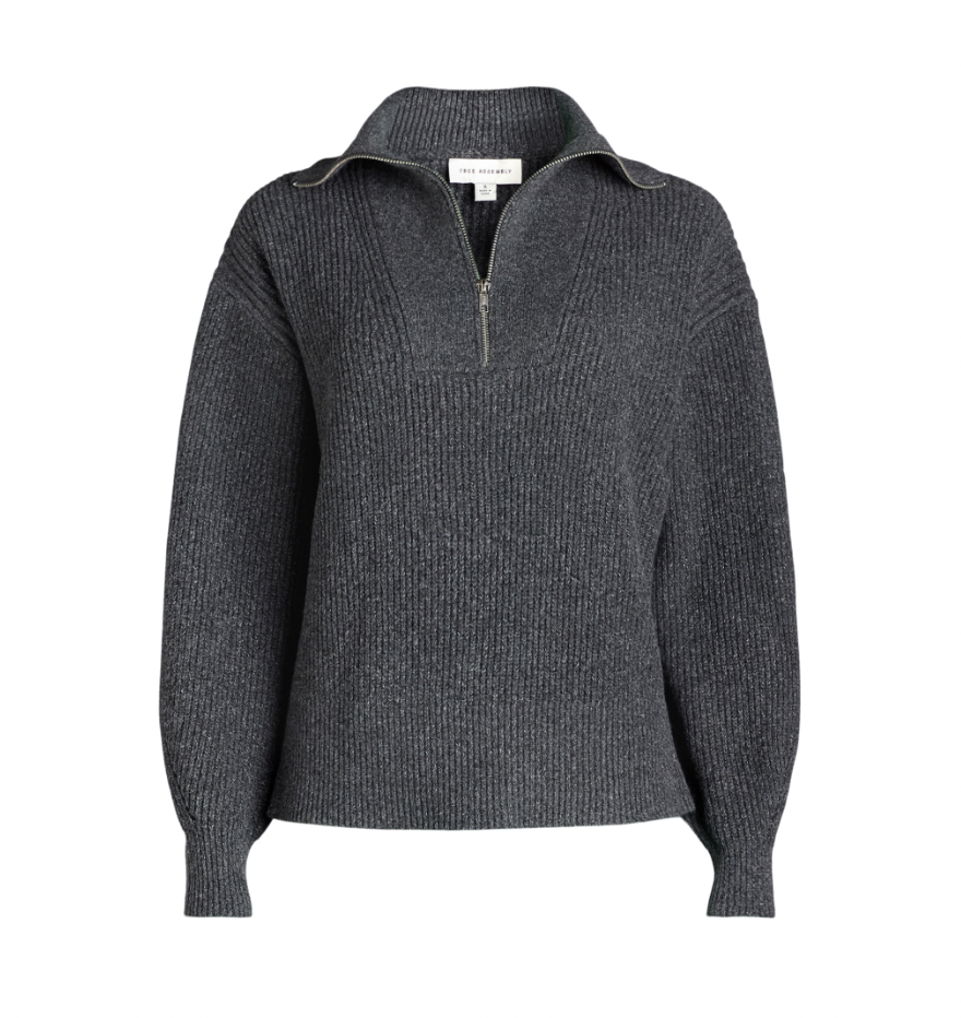Walmart Free Assembly Half-Zip Sweater 