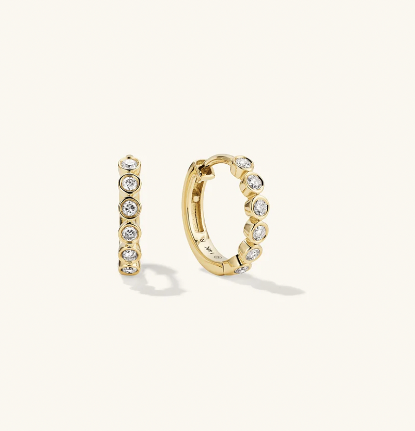 Mejuri Bezel Lab Grown Diamond Huggies