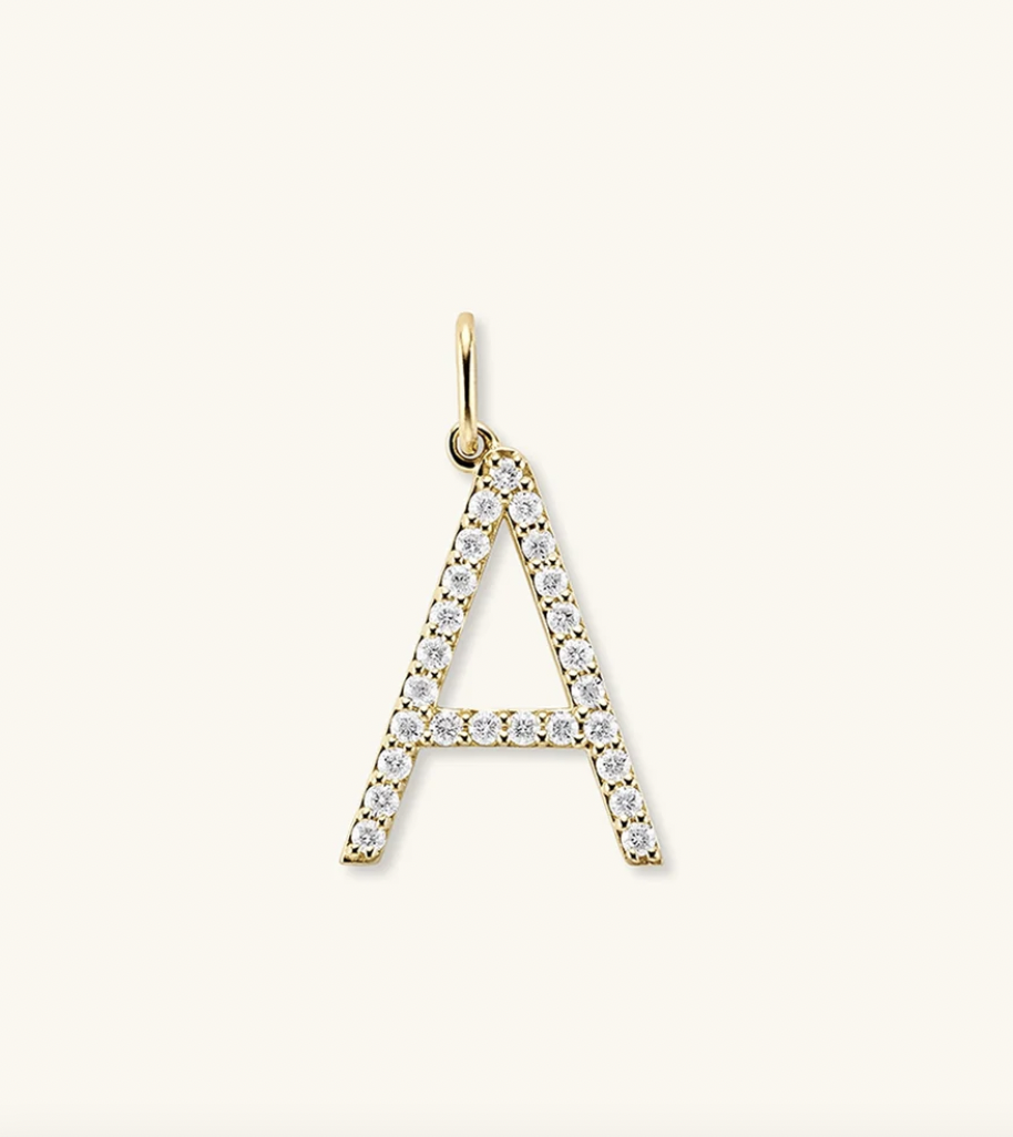 Mejuri Lab Grown Diamond oversized Letter Pendant