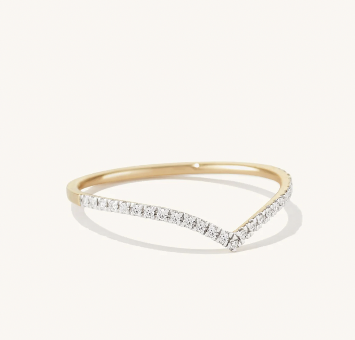 Mejuri Pave Diamond Wishbone Ring