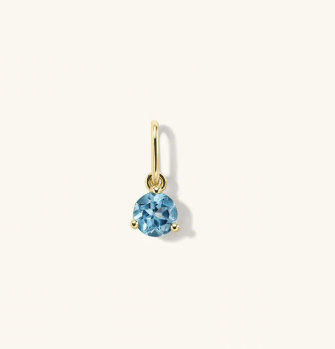 Mejuri Aquamarine Birthstone Charm