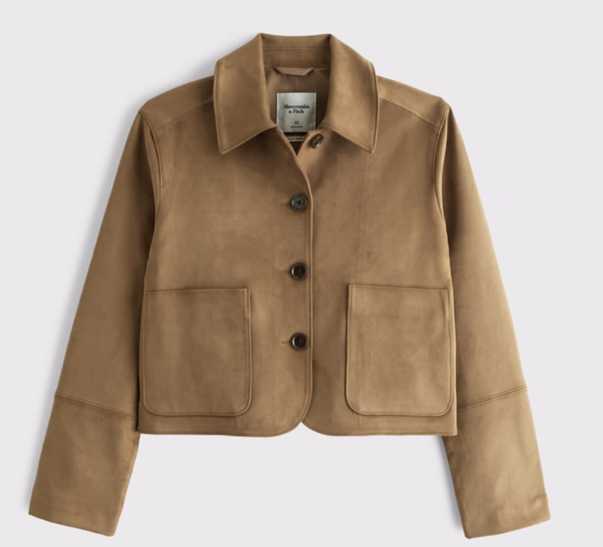 Abercrombie Vegan Suede Button-Through Jacket