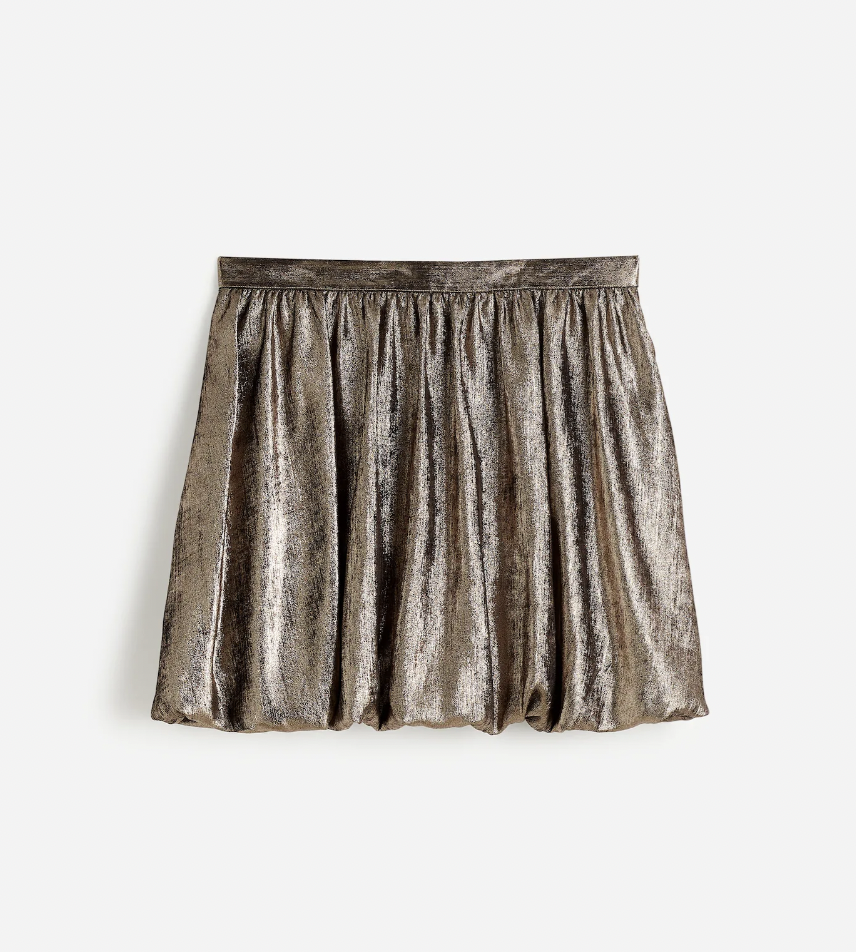 Madewell Metallic Bubble-Hem Mini Skirt 
