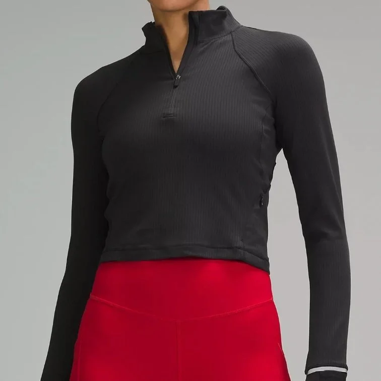 Lululemon It's Rulu Ribbed Cropped Half Zip
