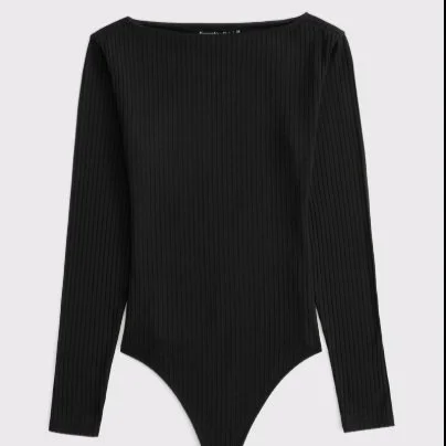 Abercrombie Long-Sleeve Wide Rib Slash Bodysuit