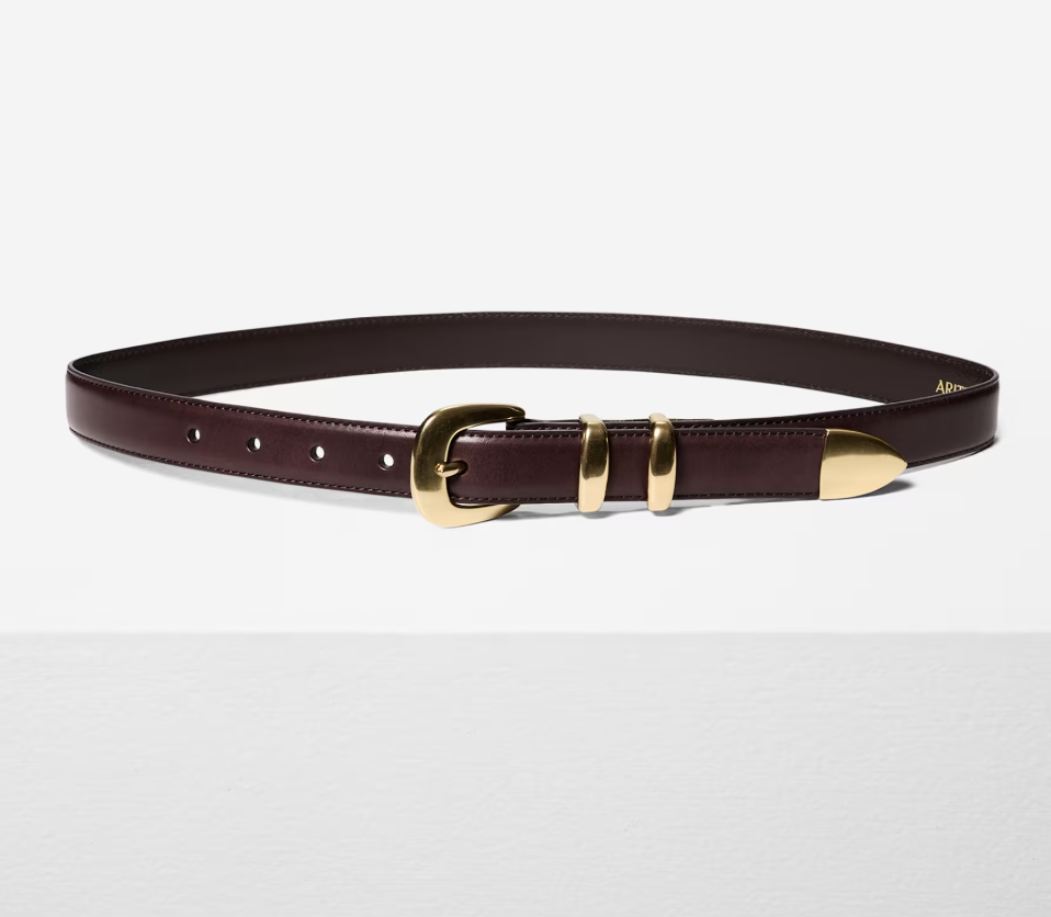 Aritzia Legendary Solid Brass Leather Belt 