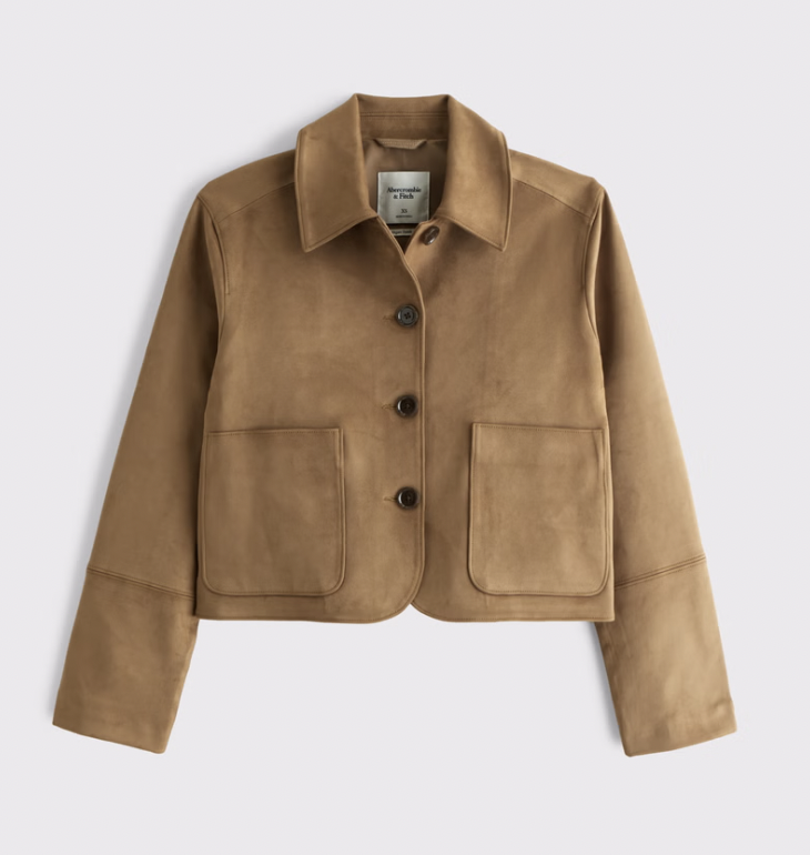 Abercrombie Vegan Suede Button-Through Jacket 