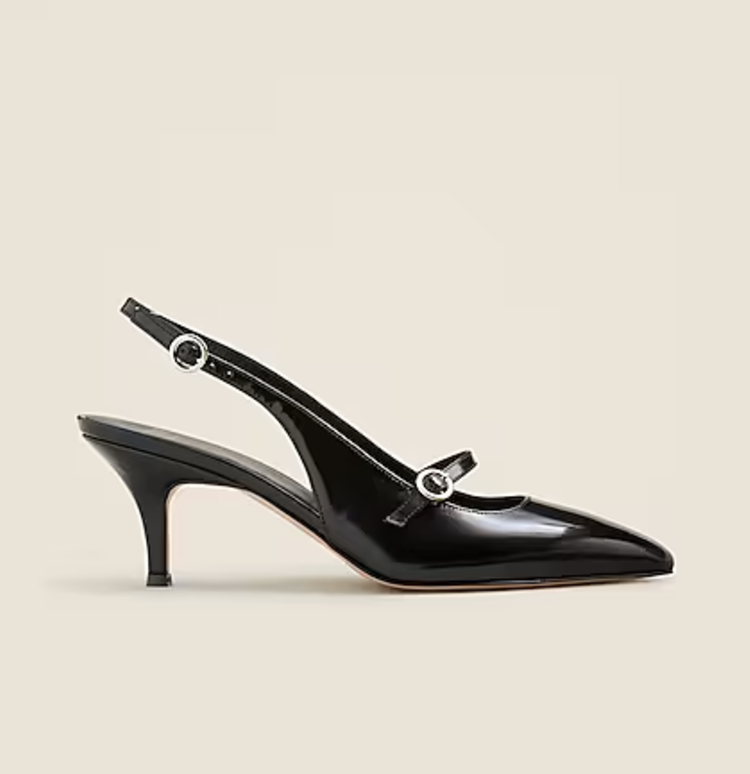 J. Crew Made-In-Italy Colette Buckle Slingback Pumps in leather
