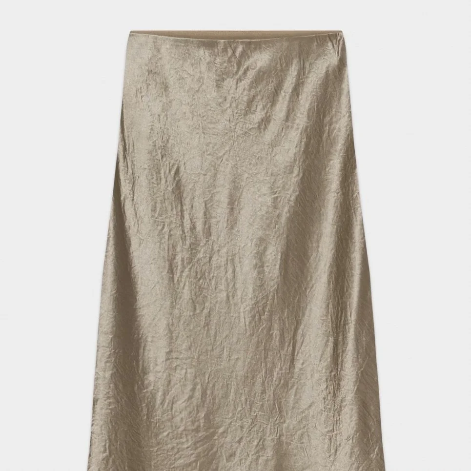 Aritzia Slip Satin Midi Skirt 