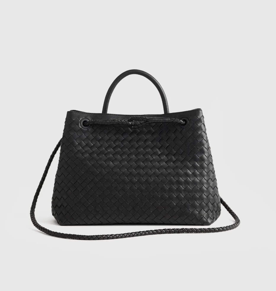 Quince Italian Leather Hadwoven Satchel 