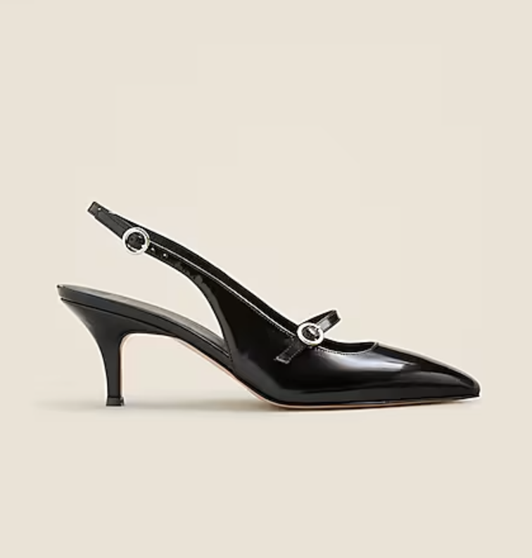 J. Crew Made-In-Italy Colette Buckle Slingback Pumps in leather