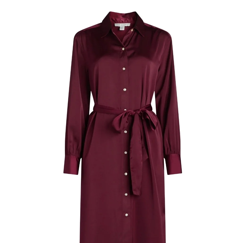 Walmart Free Assembly Belted Midi Shirtdress 