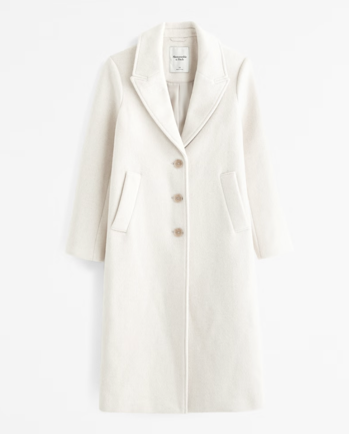Abercrombie Wool-Blend Tailored Topcoat